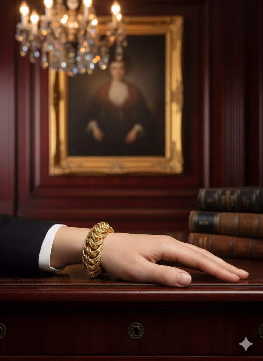 Diamond line tennis bracelet on a marble table